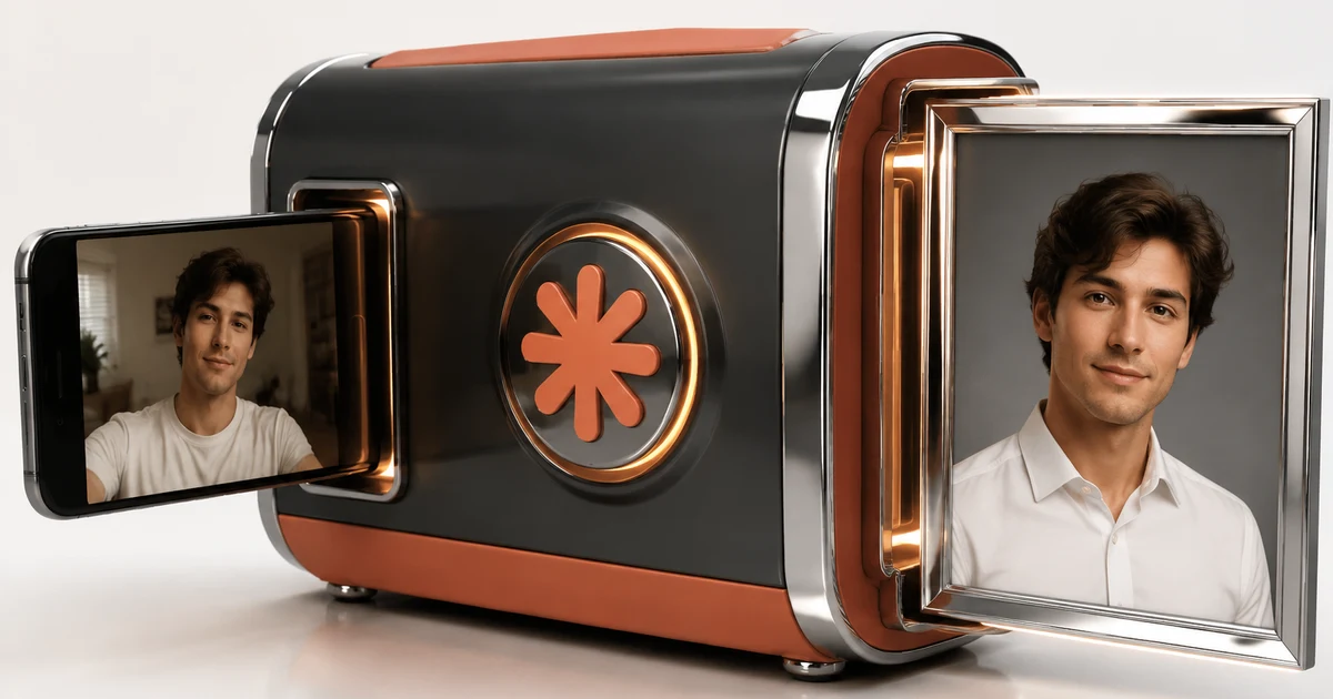 Превращение обычного селфи в профессиональный деловой портрет нейросетью