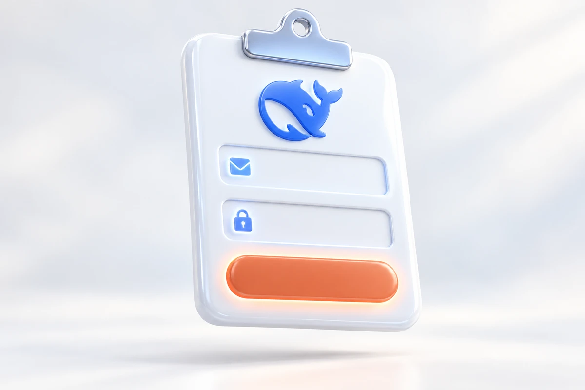 Форма регистрации DeepSeek с полями email и пароля