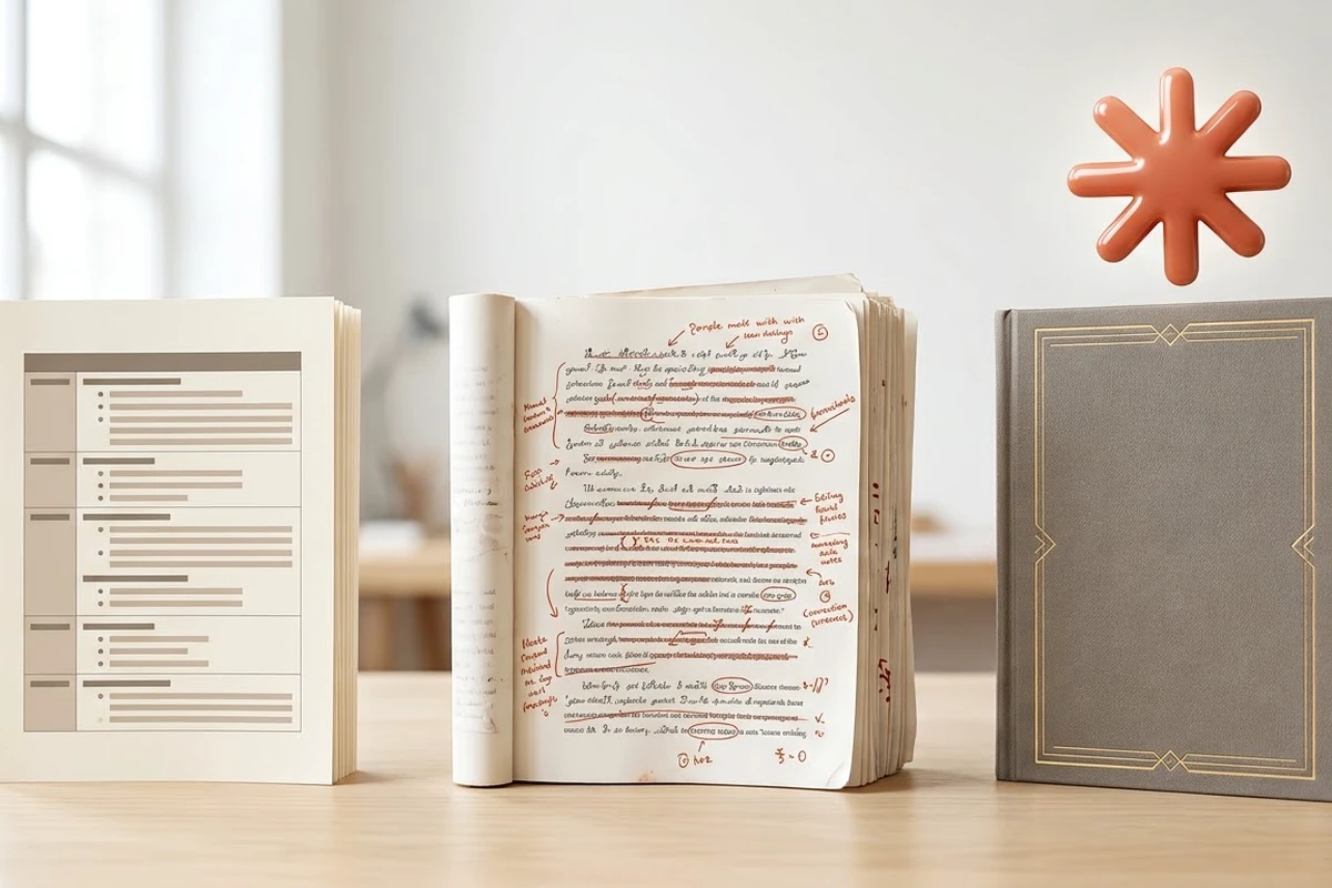 Итоговая схема: как Claude помогает написать книгу от плана глав до редактуры рукописи