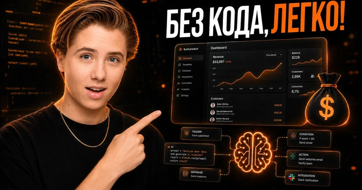 Кадр из видео: Как зарабатывать на нейросетях с Claude Code без навыков программирования
