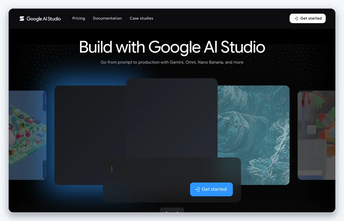 Скриншот: Главная страница Google AI Studio с доступом к Nano Banana и Gemini (снято 14.10.2026)