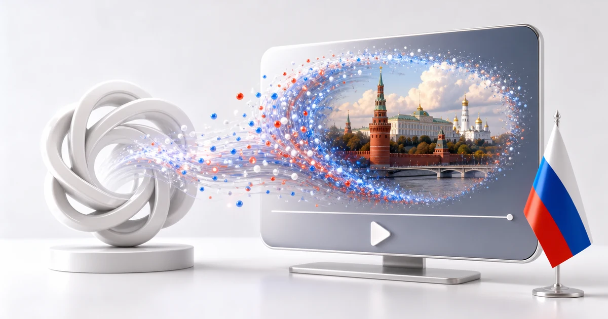 Ноутбук на столе, где нейросеть Sora собирает короткий видеоролик по текстовому описанию